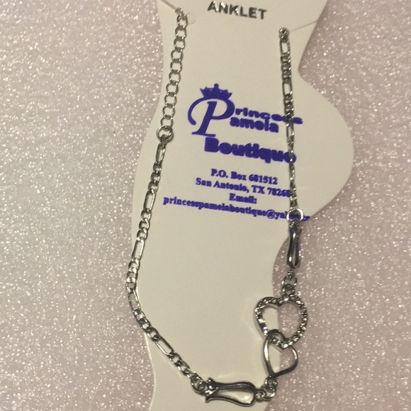 Hearts with Rhinestone Ankle Bracelet - Picture 3 of 3